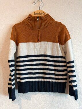Maximus Rex Stripe Quarter Zip Sweater 4